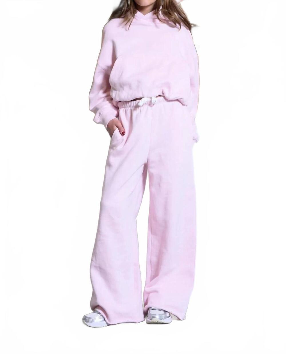 NEW KATIE J NYC tween's shane wide leg pants in pale pink